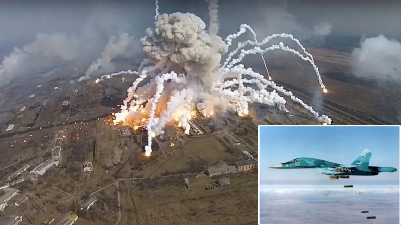 Theo tạp chí Military Watch của Mỹ, Không quân Nga ngày 21/9 đã tiến hành vụ ném bom quy mô lớn và chuyên sâu vào Quân đội Ukraine ở biên giới Kursk và Sumy, đặc biệt tuyến biên giới bị ném bom nặng nề. Ảnh: Getty Images.