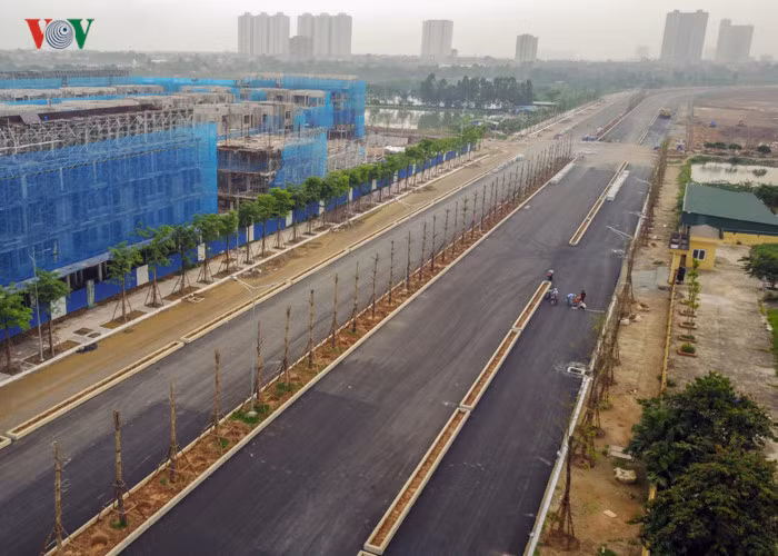 Đường có mặt cắt ngang rộng 50m, bao gồm: 2 lòng đường xe chạy chính, 2 lòng đường gom và 2 dải phân cách, trong đó dải phân cách trung tâm rộng hơn 1m.