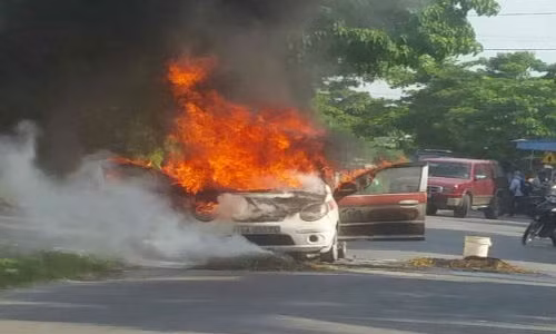 Nang nong, taxi bi thieu rui vi rom ra