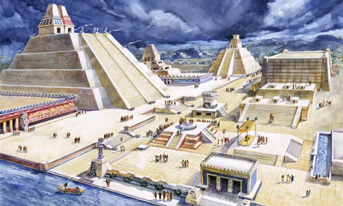 Khu vực trung tâm Tenochtitlan là nơi diễn ra các nghi lễ quan trọng của người Aztec. Nơi đây có một kim tự tháp lớn dành cho thần Chiến tranh Huitzilopochtli và đền thờ dành cho thần Tlaloc và Quetzalcoatl.