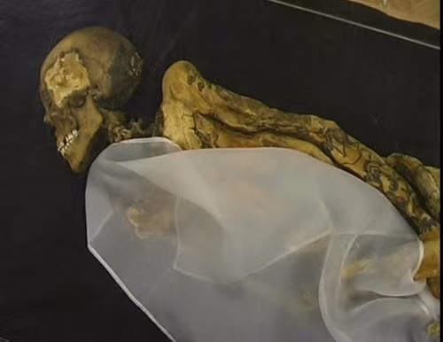 Xác ướp công chúa Ukok nổi tiếng với những hình xăm trên cơ thể còn vẹn nguyên sau khoảng 2.500 năm. Việc khai quật thi hài công chúa Ukok được cho là khiến lời nguyền xác ướp linh ứng khi xảy ra liên tiếp những vụ cháy rừng, động đất, bệnh tật và tự tử.