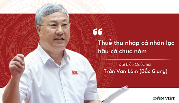 Thảo luận về thực hiện ngân sách 2023 và dự toán, kế hoạch phân bổ ngân sách 2024 ngày 2/11, ông Trần Văn Lâm, Ủy viên thường trực Ủy ban Tài chính ngân sách, dẫn chứng Luật Thuế thu nhập cá nhân để cho thấy chính sách chậm thay đổi, nhiều bất cập. Theo ông Lâm, các quy định trong thuế thu nhập cá nhân như khởi điểm thu nhập chịu thuế, mức chiết trừ gia cảnh... lạc hậu cả chục năm.
