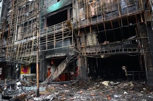 Hiện trường vụ cháy. Ảnh: Người Đưa Tin