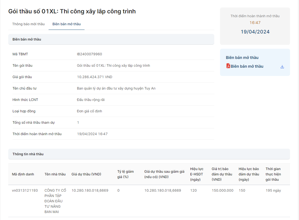 2 gói xây lắp gần 50 tỷ ở Tuy An về tay Nắng Ban Mai? 2 goi xay lap gan 50 ty o Tuy An ve tay Nang Ban Mai?