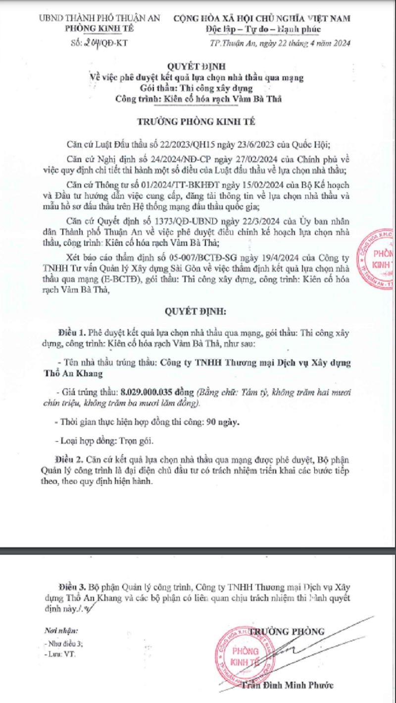 Bình Dương: Thổ An Khang một ngày trúng 3 gói xây dựng tại Thuận An Binh Duong: Tho An Khang mot ngay trung 3 goi xay dung tai Thuan An