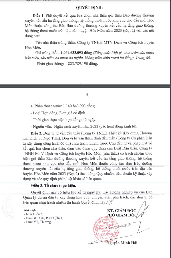 TPHCM: Dịch vụ công ích Hóc Môn nhà thầu độc quyền tại Hóc Môn? TPHCM: Dich vu cong ich Hoc Mon nha thau doc quyen tai Hoc Mon?