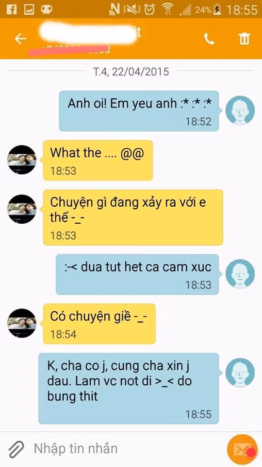 Chỉ cần bất ngờ gửi tin nhắn "Em yêu anh" cho chồng hoặc người yêu, chị em phụ nữ có thể kiểm tra được nửa kia của mình, xem họ phản ứng ra sau nhận được tin nhắn tình cảm, lãng mạn như vậy.
