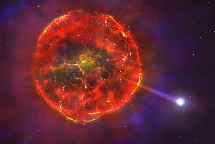 Khi một ngôi sao phát nổ trong vụ nổ siêu tân tinh, nó sẽ phình ra nhanh chóng. Cuối cùng, quá trình này chậm dần và hình thành một quá bóng khí phát sáng. Một sao lùn trắng sẽ xuất hiện từ quả bóng khí này và di chuyển khắp thiên hà.