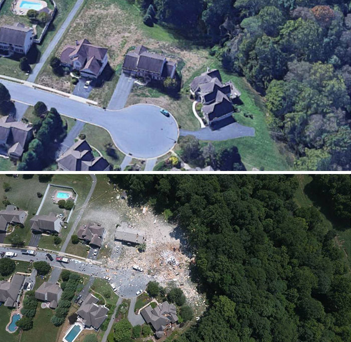 Một ngôi nhà bị phá hủy hoàn toàn sau vụ rò rỉ khí ga trong quá trình lắp đặt.