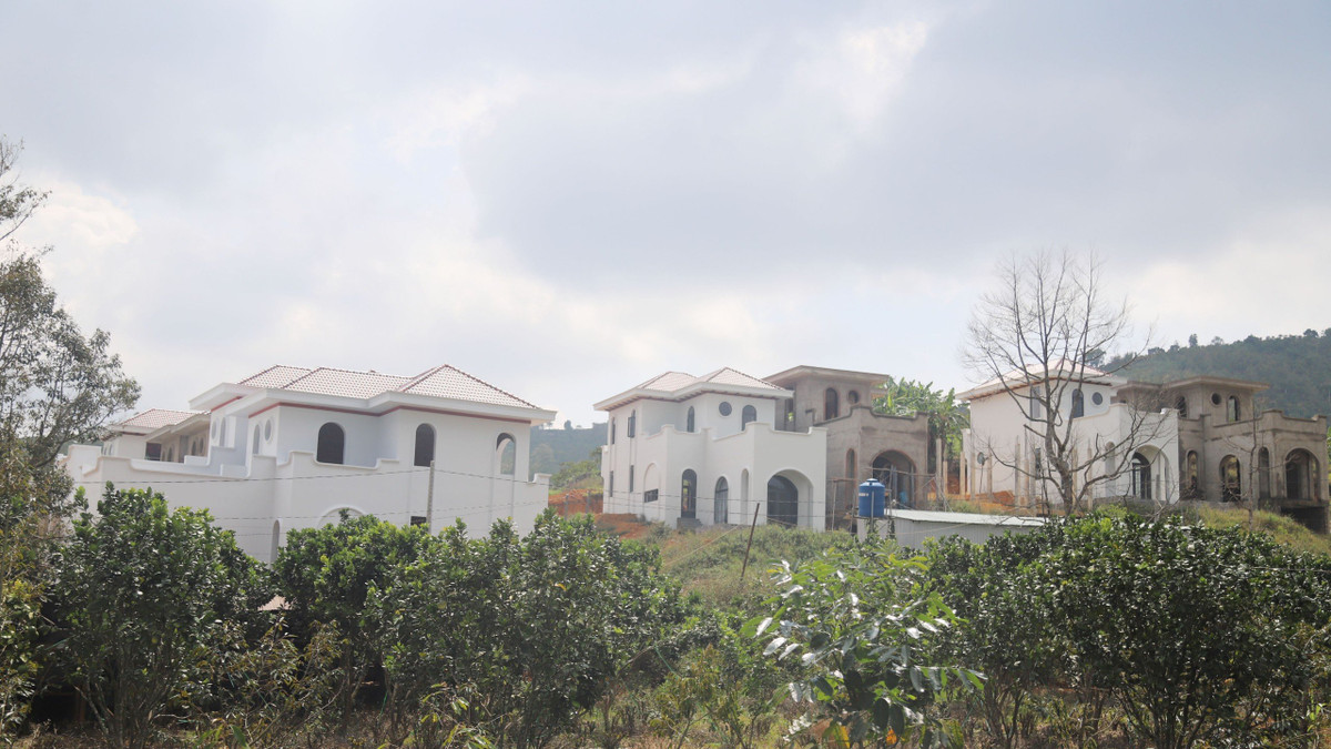 22 căn biệt thự được thiết kế 1 trệt, 1 lầu mọc trên đồi cà phê chỉ cách UBND xã Lộc Thành 5 km. 