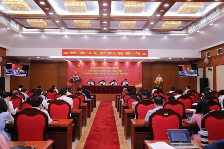 Thuong truc Ban Bi thu Luong Cuong lam viec voi Ban Noi chinh Trung uong-Hinh-2