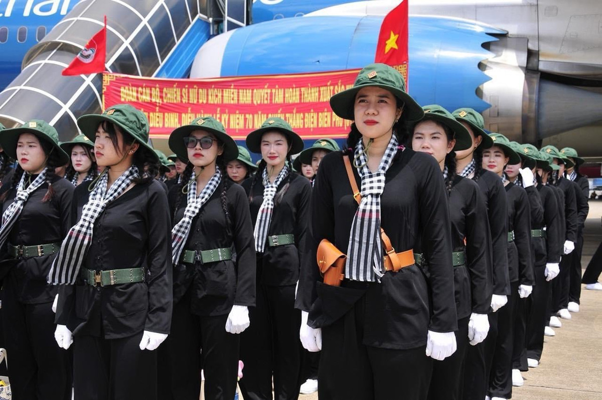 Khối nữ du kích miền Nam sẽ cơ động ra Trung tâm Huấn luyện Quân sự Quốc gia 4 - Miếu Môn (TP Hà Nội) để tiếp tục triển khai huấn luyện giai đoạn 2 và giai đoạn 3 hợp luyện, sơ duyệt, tổng duyệt và thực hiện nhiệm vụ chính thức cùng các khối lực lượng vũ trang tham gia diễu binh, diễu hành trong Lễ kỷ niệm 70 năm Chiến thắng Điện Biên Phủ tại tỉnh Điện Biên vào ngày 7/5/2024.