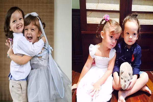 Cặp song sinh Tôm và Tép đẹp như thiên thần nhà ca sỹ Hồng Nhung luôn có hình ảnh đáng yêu, mặc những bộ đồ sành điệu.