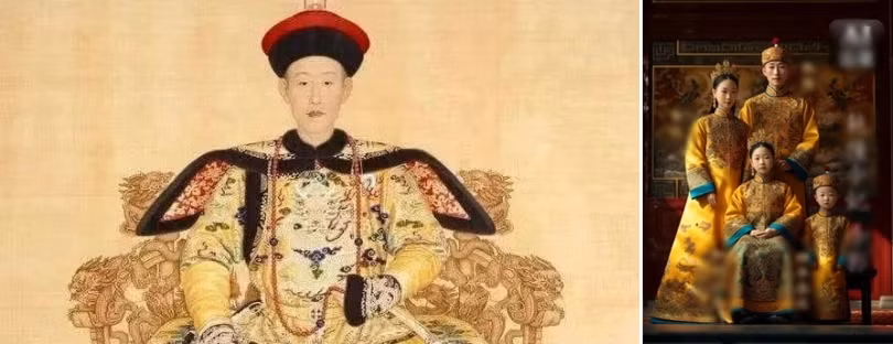 Bé trai trong ảnh phục dựng là hoàng tử Vĩnh Diễm (hoàng đế Gia Khánh của nhà Thanh sau này). Lệnh Ý Hoàng quý phi sinh hoàng tử Vĩnh Diễm vào ngày 13/11/1760.