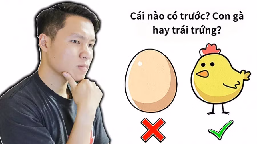 Con ga co truoc hay qua trung co truoc: 90% cau tra loi sai