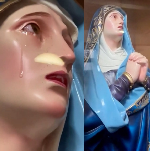 Không chỉ người dân địa phương, nhiều du khách cũng ghé thăm nhà thờ để tận mắt chiêm ngưỡng tượng Đức Mẹ Maria "rơi lệ" và cầu nguyện.