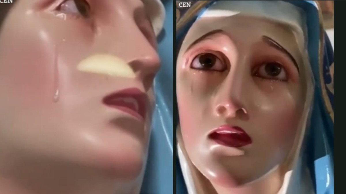 Tuy nhiên, nếu lớp men bảo vệ bị trầy xước gần mắt của bức tượng Đức Mẹ Maria sẽ khiến nước bị rò rỉ ra bên ngoài. Khi ấy, mọi người sẽ thấy bức tượng đang "nhỏ lệ".