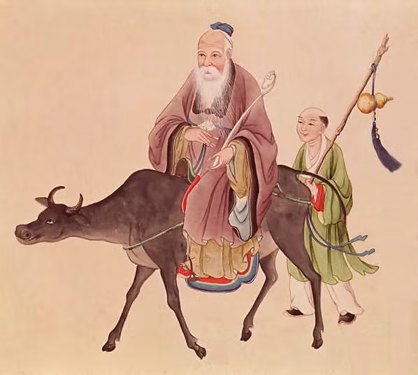Theo các giai thoại, truyền thuyết, Lão Tử sống vào thời nhà Chu. Do chứng kiến cuộc sống khổ cực của người dân dưới sự cai trị, áp bức của giai cấp thống trị nên Lão Tử đã cưỡi con trâu về phía tây và biến mất.