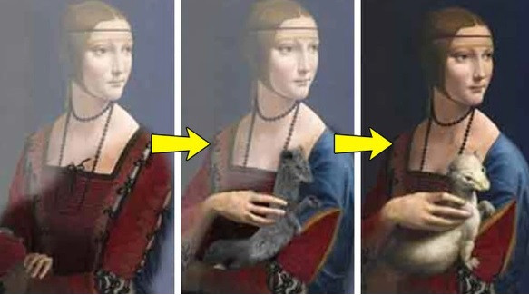 Theo đó, các nhà khoa học đã phát hiện một bí mật lớn đó là bức tranh “Lady with an Ermine” đã được danh họa da Vinci vẽ lại 3 lần với 3 phiên bản khác nhau trên cùng một tấm canvas.