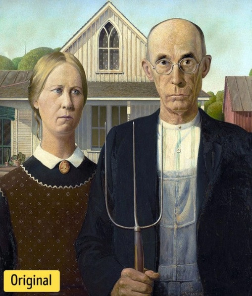 Grant Wood là họa sĩ nổi tiếng trong thế kỷ 20 với nhiều kiệt tác hội họa danh tiếng. Trong số này, đáng chú ý là bức tranh "American Gothic" được ông vẽ năm 1930. Trong bức tranh này, danh họa vẽ một cặp vợ chồng nông dân trông bình thường.