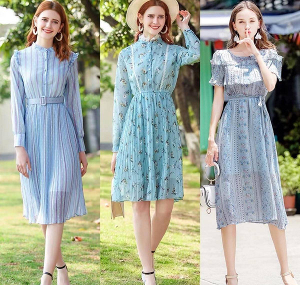 2. Chọn hoa văn màu sáng. Váy hoa thường có nhiều kiểu họa tiết và màu sắc. Để tránh cảm giác diêm dúa, bạn gái nên chọn váy có màu sáng, kiểu dáng cơ bản. Những chiếc váy như vậy sẽ mang tới sự dịu dàng mà vẫn thanh lịch.