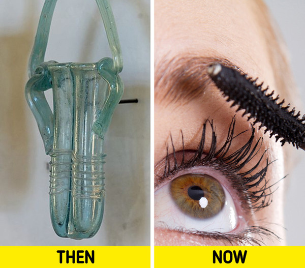 Mascara. Mascara đầu tiên có thể được ghi lại ở Ai Cập cổ đại. Tiền thân của mascara xuất hiện từ 4000 năm trước Công nguyên. Khi đó, mascara được làm từ kohl, hỗn hợp gồm galen, malachit, than hay bồ hóng, mật ong, nước và… phân cá sấu để làm cho đôi mắt của phụ nữ Ai Cập cổ đại quyến rũ hơn.