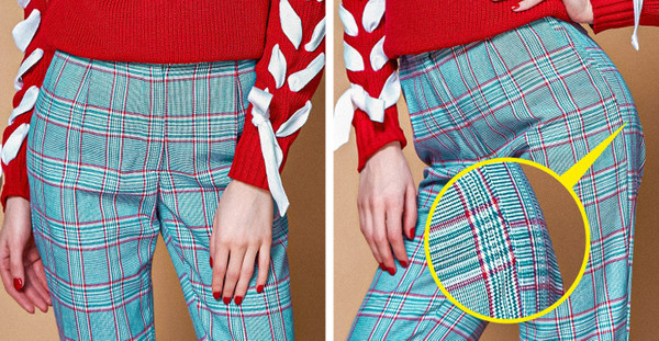 Ngoài kiểu dáng, chất liệu, một trong những tiêu chí đánh giá trang phục là sự đồng nhất của bộ đồ, nhìn bề ngoài, quần áo như không có vết cắt. Do vậy, để biết sản phẩm may mặc có chất lượng hay không, bạn nên kiểm tra kỹ lưỡng hình ảnh mẫu chụp nghiêng. Vị trí này được đánh giá là phần khó nhất, là tiêu chí đánh giá sản phẩm có được đầu tư hay không.