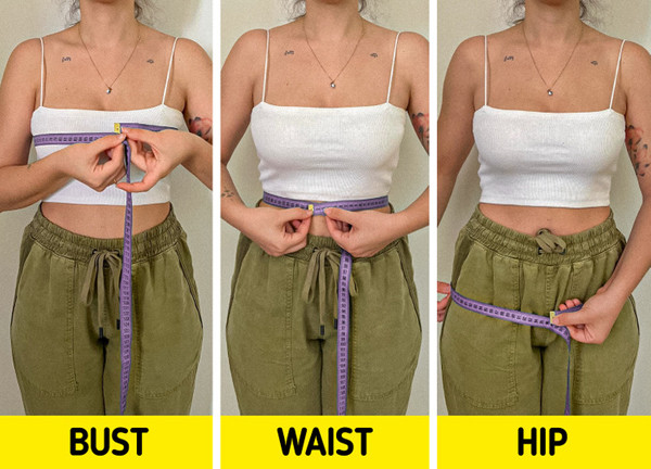 5. Chú ý số đo các vòng. Quần áo thường được may theo các size XS, S, M, L, XL được tiêu chuẩn hóa. Tuy vậy, nhiều cửa hàng sẽ có bảng kích cỡ riêng. Để chọn được quần áo phù hợp, bạn không nên chỉ chú trọng size bộ đồ, nên kiểm tra kỹ số đo của từng vị trí xem có phù hợp với số đo các vòng trên cơ thể mình.