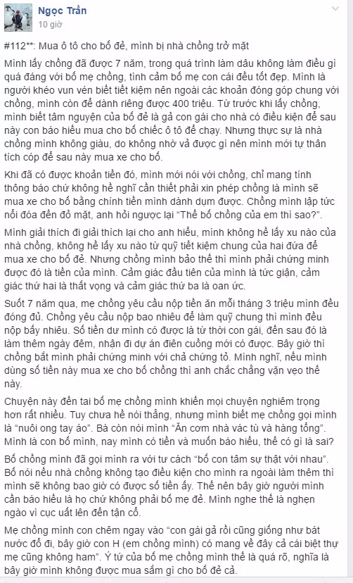 Con gai mua o to cho bo me de bi nha chong “tro mat”