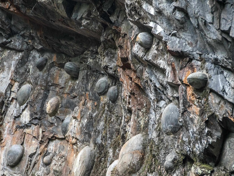 Qua nhiều kỷ nguyên, quá trình xói mòn đã làm đá vôi mài mòn, để lộ ra những viên đá hình trứng.