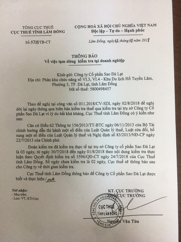 Doanh nghiep to can bo Cuc Thue tinh Lam Dong tu sua ngay tren van ban cua doanh nghiep?-Hinh-2