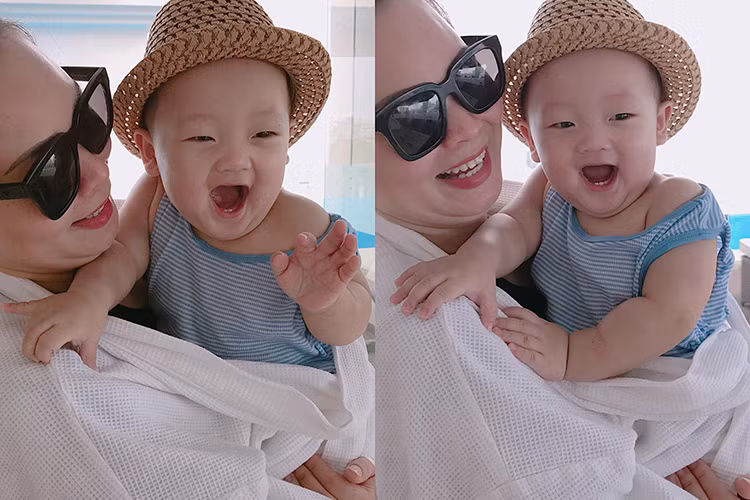 Con trai nữ diễn viên phim “Nhật ký Vàng Anh” được khen ngày càng bụ bẫm, đáng yêu. (Ảnh: FBNV)