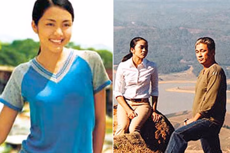 “Dốc tình” cũng là bộ phim đầu tiên của Tăng Thanh Hà. Trong phim, Hà Tăng đóng vai Trang - một cô gái từ nghề cò đất trở thành giám đốc của một công ty lớn. Trải qua một vài cuộc tình, người đẹp kết hôn với doanh nhân Louis Nguyễn vào năm 2012. Ảnh: Đại lộ