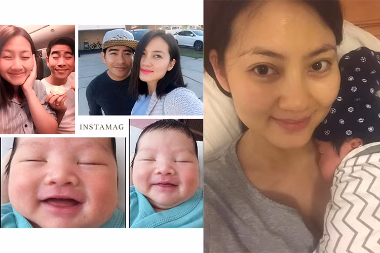 Ngày 4/2, bà xã Thanh Bình - Ngọc Lan hạ sinh cậu con trai đầu lòng kháu khỉnh tên Louis. Ở bên thiên thần nhỏ đáng yêu của mình, ngày 8/3 năm nay sẽ đặc biệt hơn với nữ diễn viên. (Ảnh: FBNV) 