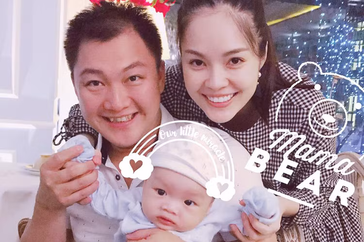 Vợ chồng diễn viên Dương Cẩm Lynh - nhà sản xuất phim Anh Khoa hạnh phúc chào đón con trai đầu lòng William gia nhập tổ ấm vào ngày 15/10/2016. Năm nay, Dương Cẩm Lynh cũng sẽ lần đầu đón ngày Quốc tế phụ nữ khi lên chức mẹ. (Ảnh: FBNV) 