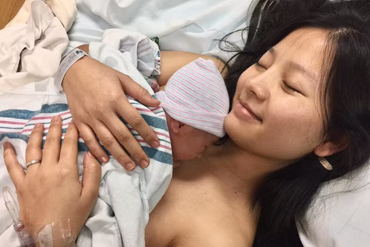 Vợ chồng diễn viên Khánh Hiền - quay phim James Ngô đã đặt tên cậu quý tử của mình là Eric Ngô. Ảnh: FBNV