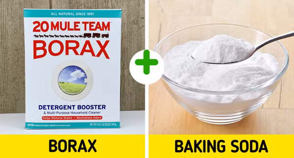 Làm sạch quần áo, vật dụng: Baking soda và borax có thể trộn với xà phòng trung tính để dùng làm chất tẩy rửa. Ngoài việc sử dụng trên quần áo của bạn, hỗn hợp có thể được sử dụng để lau sàn và khử mùi hôi. (Ảnh: BS)