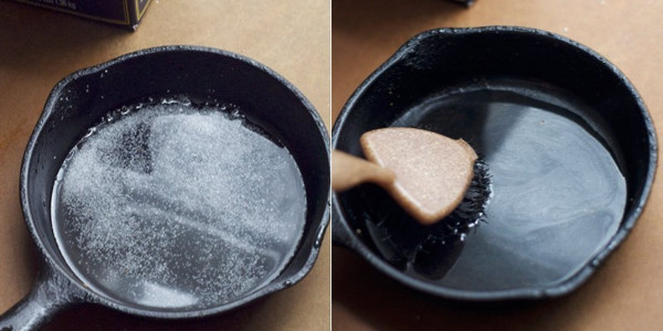 Làm sạch nồi gang. Cách tốt nhất để làm sạch nồi gang là tận dụng hỗn hợp kem tẩy cao răng với giấm trắng, phủ lên vị trí chứa vết bẩn “cứng đầu”. Để nguyên như vậy một thời gian rồi tiến hành chà sạch bằng khăn mềm, ẩm.