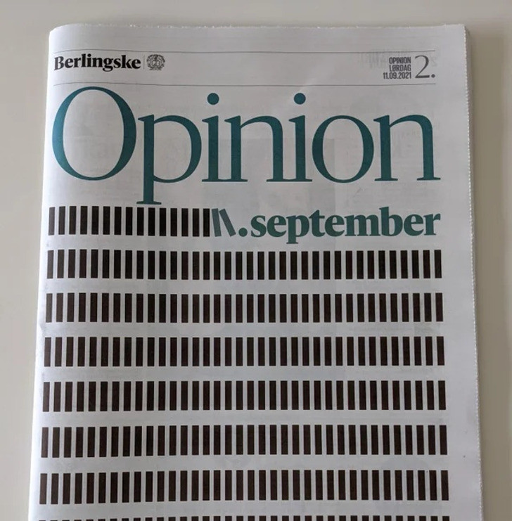 "Trang nhất của một tờ báo Đan Mạch hôm nay", người đăng bức hình này viết.