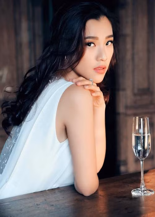 Trái ngược với nét đẹp sắc sảo của nhiều mỹ nhân Việt, Hoàng Oanh đẹp dịu dàng, đằm thắm. Ảnh: FBNV