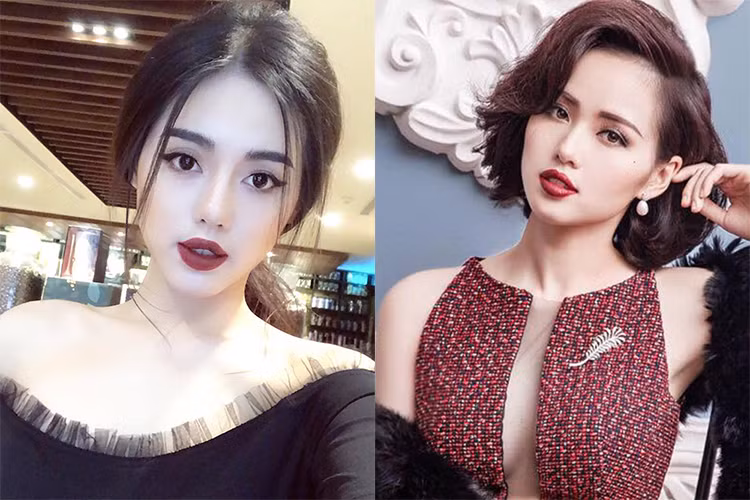 Khánh Linh sở hữu gương mặt hao hao hot girl Tâm Tít (phải) cũng như phong cách sang chảnh, gợi cảm giống đàn chị. Ảnh: FBNV