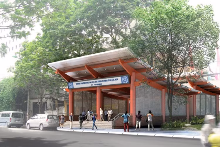 Ga S11 Văn Miếu, lối lên xuống phố Quốc Tử Giám. Một điểm đặc biệt là thiết kế của ga Văn Miếu đã được nghiên cứu để kết hợp hài hòa với phong cách kiến trúc của Văn Miếu - Quốc Tử Giám, đảm bảo lưu giữ sự thiêng liêng cho khu di tích này.