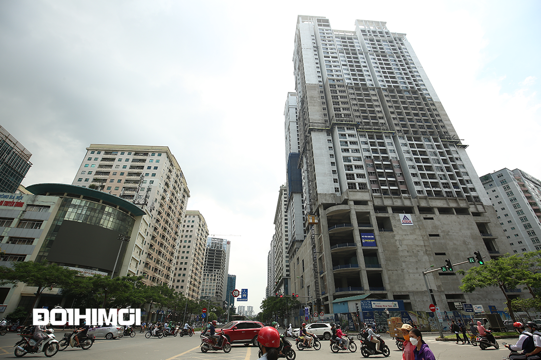 Dù vậy, dự án Thành An Tower hiện vẫn là khối bê tông, chưa hoàn thiện. (Ảnh: Đô thị mới).