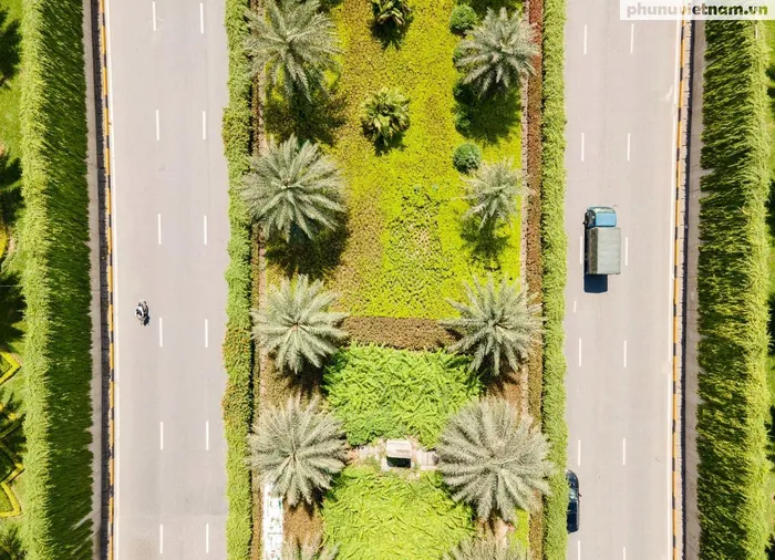 Dải cây xanh mướt kéo dài, rủ xuống trên các vách hầm bê tông cao hàng mét của hầm chui Trung Hòa – cả ở hai chiều Trần Duy Hưng hướng ra Đại lộ Thăng Long và ngược lại.