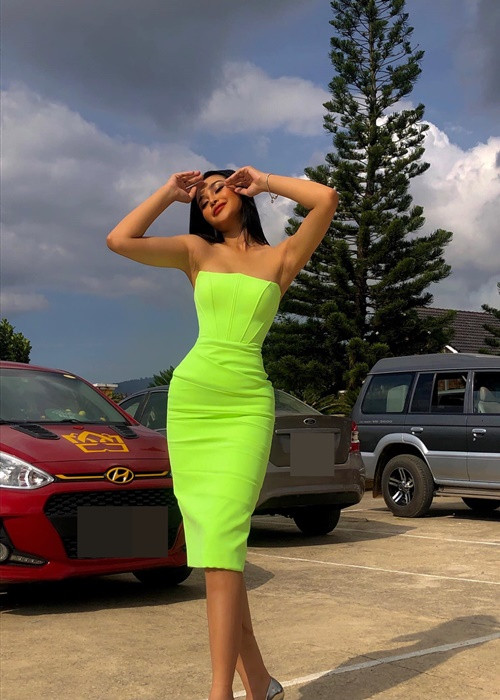 Ở đời thường, quán quân Lê Thu Trang theo đuổi hình ảnh quyến rũ. Ảnh: FBNV.