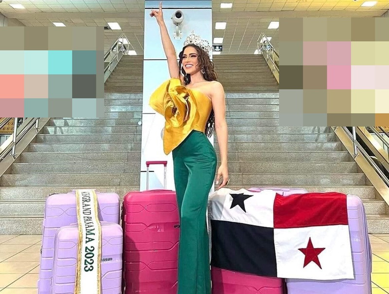Đại diện Panama rạng rỡ trước khi máy bay cất cánh. Ảnh: Miss Grand International.