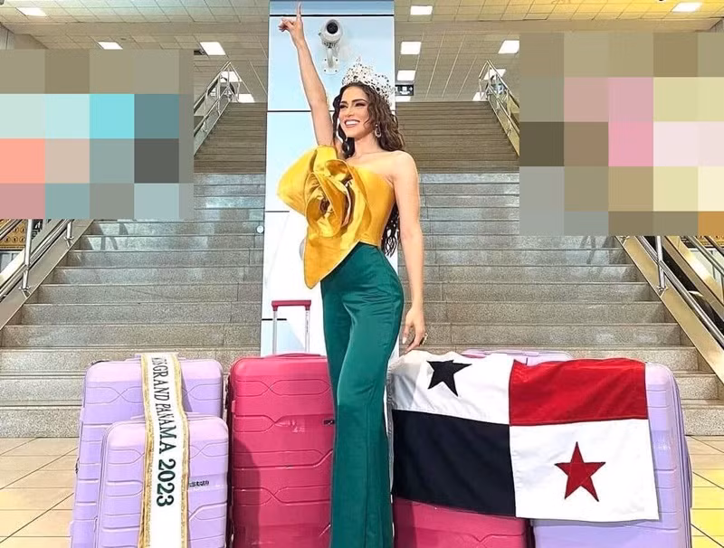 Đại diện Panama rạng rỡ trước khi máy bay cất cánh. Ảnh: Miss Grand International.