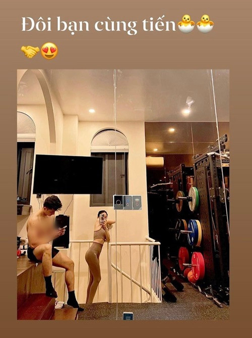 Lệ Quyên và bạn trai kém 12 tuổi chăm tập luyện để giữ hình thể thon gọn. Ảnh: Người Đưa Tin.