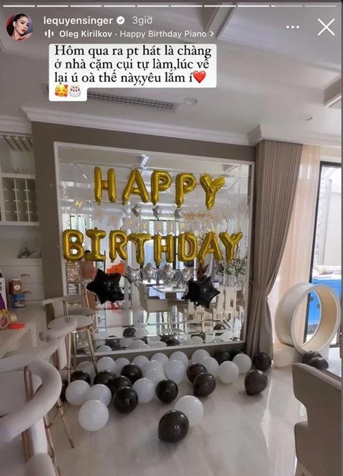 Năm 2023, Lâm Bảo Châu tự tay trang trí tiệc sinh nhật cho Lệ Quyên khiến nữ ca sĩ bất ngờ. Ảnh: Saostar.