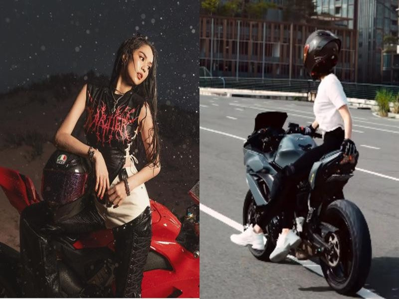 Giữa ồn ào, Ngọc Trinh đăng tải hình ảnh bên mô tô và hứa hẹn sẽ lái xe trở lại sau 1 tháng bị ngã vì “diễn xiếc”. Ảnh: Saostar.